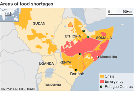 food shortage areas